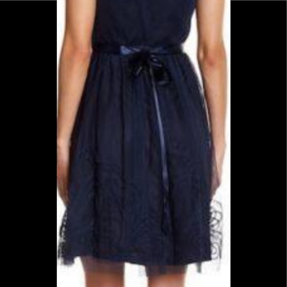 Eliza J Sleeveless Illusion Neckline Embroidery Dress - Picture 2 of 7